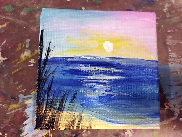 sunset painting easy
